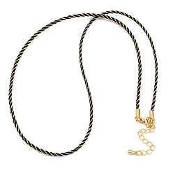 Черный 2мм нейлоновый плетеный шнур для изготовления ожерелий, с латунными выводами и 202 застежками из лобстера из нержавеющей стали, золотые, долговечный, стойки покрытие, чёрные, 17.72 дюйм (45 см)
