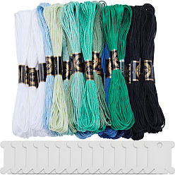 (52) Непрозрачная лаванда 3 наборы 3 стиль 6 нитки для вышивания из полиэстера, нитки для вышивки крестом, сегмент окрашен в градиентный цвет, с 14пластиковыми досками для намотки резьбы, разноцветные, 0.5 мм, около 8.75 ярдов (8 м) / моток, 12 мотков/набор, 1 набор / стиль