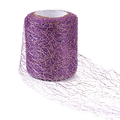Púrpura Cintas de malla decorativa, tela de tul, Tela del carrete del carrete del tul para la fabricación de la falda, púrpura, 3~3-1/8 pulgada (75~78 mm), 20 yardas / rodillo