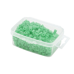 Зеленый 1 коробка 5 мм hama beads pe diy fuse beads refills for kids, трубка, зелёные, 5x5 мм, отверстия: 3 мм, около 500 шт / коробка