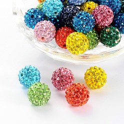 Mixed Color Polymer Clay Rhinestone Beads, Grade A, Round, PP15, Mixed Color, 12mm, Hole: 2mm, PP15(2.1~2.2mm)