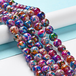 Colorful Natural Agate Beads Strands, Dyed & Heated, Round, Colorful, 10mm, Hole: 1.2mm, about 38pcs/strand, 14.96''(38cm)