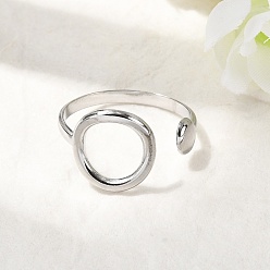 Нержавеющая Сталь Цвет 304 открытые манжеты из нержавеющей стали, круглые, цвет нержавеющей стали, 13.5 мм, размер США 8 3/4 (18.7 мм)