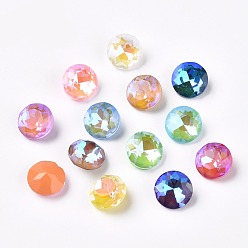 (52) Непрозрачная лаванда Граненые стекла указал назад горный хрусталь кабошоны, мокко флуоресцентный плоский круглый, разноцветные, 8x4 мм