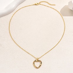 Разноцветный Женские латунные ожерелья с подвеской в форме сердца из микрофибры с кубическим цирконием, золотые, красочный, 17.72 дюйм (45 см), Сердце: 22x21 mm