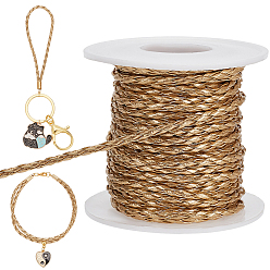 (932FM) Темно-синий аква-матовый с подкладкой 10 ярдов плетеных шнуров из искусственной кожи, круглая фурнитура для браслета, темно-золотистые, 3x3 мм