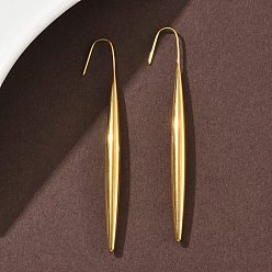 Золотой 304 из нержавеющей стали болтаться серьги, слеза, золотые, 66.5x5 мм