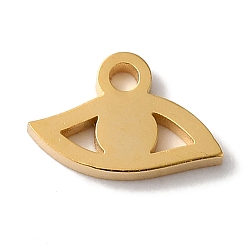 Золотой Вакуумное покрытие pvd 304 подвески из нержавеющей стали, лазерная резка, Очарование глаз, золотые, 6x9x1 мм, отверстие : 1.2 мм