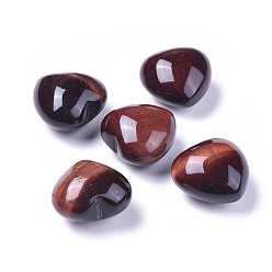 Tiger Eye Natural Red Tiger Eye Heart Love Stone, Pocket Palm Stone for Reiki Balancing, 20x20x13~13.5mm