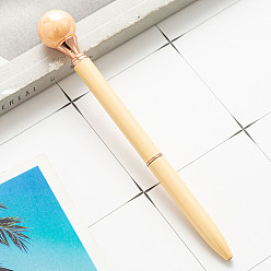 пшеница Вращающаяся шариковая ручка из нержавеющей стали ярких цветов с жемчугом, школьные офисные принадлежности, цвет пшеницы, 142x10 мм