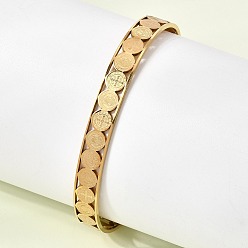 Золотой 201 женские браслеты с открытыми манжетами из нержавеющей стали, плоские круглые с святым Бенедиктом, золотые, внутренний диаметр: 2.56x1.97 дюйм (6.5x5 см)