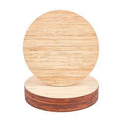 Цвет Древесины Плоские круглые бамбуковые доски для росписи, деревесиные, 120x2 мм