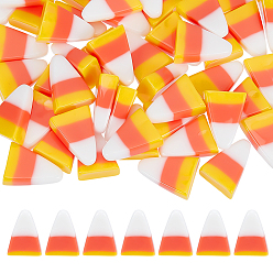 Разноцветный 50 шт. Кабошоны из непрозрачной смолы, треугольные, красочный, 18x13x6 мм