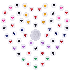 Mixed Color DIY Children Bracelets Making Kits, include Opaque Acrylic Heart Letter Beads and Clear Round Elastic Crystal Thread, Mixed Color, Beads: 7x7x3.5mm, Hole: 1mm, 910pcs/set