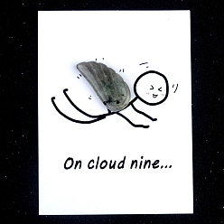 Лабрадорита Натуральный лабрадорит резные фигурки орнамент, для домашнего украшения рабочего стола, Подарочная карта своими руками с вдохновением, крыло, 30x15 мм