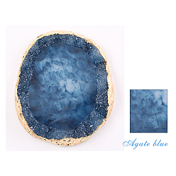 Marine Blue Resin Imitation Agate Color Palette, Makeup Cosmetic Nail Art Tool, Marine Blue, 10x9x1cm