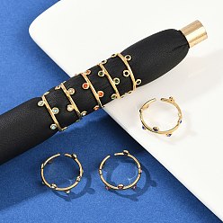 (52) Непрозрачная лаванда 304 открытые манжеты из нержавеющей стали Rhinetson для женщин, ионное покрытие (ip), золотые, круглые, разноцветные, 1.5~7.5 мм, внутренний диаметр: регулируемый