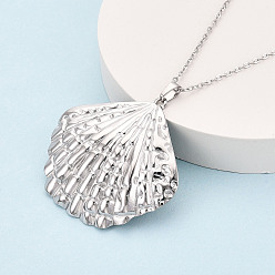 Нержавеющая Сталь Цвет 304 подвесные из нержавеющей стали ожерелья, формы раковины, не тускнеет, цвет нержавеющей стали, 17.72~18.11 дюйм (45~46 см)