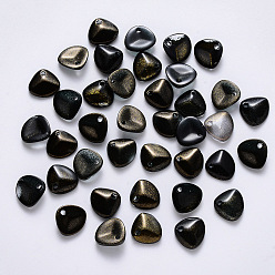 Black Transparent Spray Painted Glass Charms, with Glitter Powder, Petaline, Black, 7x8x2.5mm, Hole: 1mm