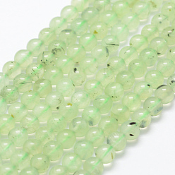 Пренит Природные пренит нитей бисера, круглые, 6 мм, отверстие : 1 мм, около 67 шт / нитка, 15.3 дюйм (39 см)