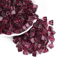 Светло-Вишневый Прозрачные стеклянные бусины пикассо, треугольные, светло-вишневый, 7.5x7.5~8.5x6~6.5 мм, отверстие : 1.4~1.6 мм, Около 775 шт / фунт