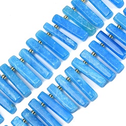 Апатит Природного апатита нитей бисера, колонка, 11~36x6.5~7 мм, отверстие : 1~1.2 мм, около 40~42 шт / нитка, 15.35~15.75'' (39~40 см)