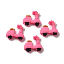 Deep Pink Opaque Resin Cabochons, Electromobile, Deep Pink, 21x23x5.5mm