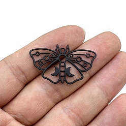 Черный Подвески из сплава , бабочки прелести, чёрные, 22x37 мм