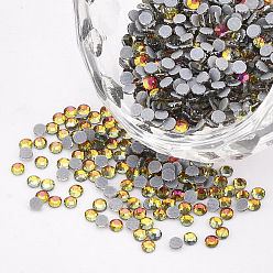 Разноцветный Исправление горный хрусталь, стеклянные горные хрустальные плоские задние кабошоны, полукруглый, красочный, сс 6, 1.9~2x1 мм , около 1440 шт / мешок