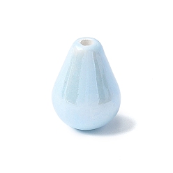 Светло-Голубой Фарфоровые бусины ручной работы, слеза, Небесно-голубой, 16.5x12 мм, отверстие : 2 мм