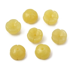 Lemon Jade Natural Lemon Jade Carved Beads, Osmanthus Flower, 11x7mm, Hole: 1.5mm