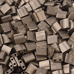 (TL2006) Matte Metallic Dark Bronze MIYUKI TILA Beads, Japanese Seed Beads, 2-Hole, (TL2006) Matte Metallic Dark Bronze, 5x5x1.9mm, Hole: 0.8mm, about 5900pcs/500g