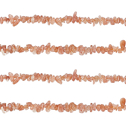 Sunstone Natural Sunstone Beads Strands, Grade A+, Chip, 10~13x5~7x2~3mm, Hole: 1mm, about 15.7 inch, 2strands/box