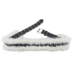 Белый Черные кожаные цепочные ремни из искусственного меха для женщин, платина, белые, 1100x38x3.5~23 мм