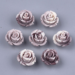 Кокосово-Коричневый Синтетических коралловых бусин, окрашенные, цветок, кокосового коричневый, 12~13x12~13x8~9 мм, отверстие : 1.2 мм