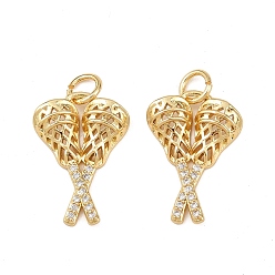 Настоящее золото 18K Латуни циркония кубической подвески, с целью перехода в кольце, подвески для микрофона, без свинца и без кадмия, долговечный, стойки покрытие, реальный 18 k позолоченный, 18.5x13x3 мм, отверстие : 3.5 мм