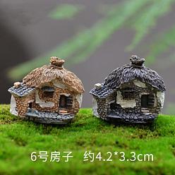 Случайный цвет Миниатюрные каменные домики из смолы, деревенское здание, для микро ландшафта, декор кукольного домика, случайный цвет, 36~44x30~44 мм