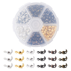 (52) Непрозрачная лаванда 600шт 6 цветные наконечники из железных бусин, Калотте заканчивается, крышка раскладушки, разноцветные, 8x4 мм, отверстие : 1.4~1.5 мм, 100 шт / цвет