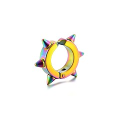 Многоцветный Стиль панк 201 клипсы из нержавеющей стали, заклепка, многоцветные, 18.7x14.6 мм