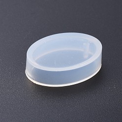 White Oval Shape DIY Silicone Pendant Molds, Resin Casting Moulds, Jewelry Making DIY Tool For UV Resin, Epoxy Resin Jewelry Making, White, 28x21x7mm, Hole: 2mm, Inner Size: 25x18mm