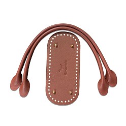 Верблюжий Pu кожа вязание крючком овальные сумки дно и ручки сумки, верблюжие, 520мм(с рукотворным словом)