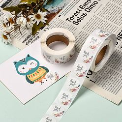 Colorful DIY Scrapbook, 1 Inch Thank You Stickers, Decorative Adhesive Tapes, Flat Round with Word Thank You, Colorful, 25mm, about 500pcs/roll