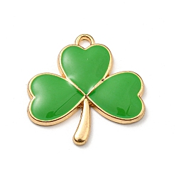 Клевер Подвески из эмали и сплава, золотые, клевер, 23x23x2 мм, отверстие : 1.8 мм