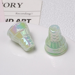 Vert Clair Uv perles acryliques de placage, Cornet de glace, vert clair, 20.5x17.2mm, Trou: 3mm