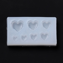 White DIY Pendants Silicone Molds, Resin Casting Pendant Molds, For UV Resin, Epoxy Resin Jewelry Making, Heart, White, 46x27x8mm, Inner Diameter: 5~12x5~12mm