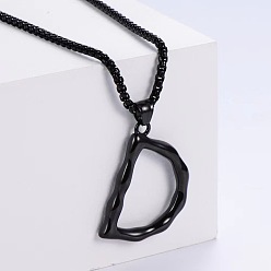 Letter D Стильные ожерелья с подвесками из нержавеющей стали, чёрные, Буква D