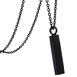 Черный 1Ожерелья из нержавеющей стали в виде флаконов духов, прямоугольник кулон ожерелье, чёрные, 21.14 дюйм (53.7 см)