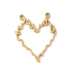 Золотой 304 подвески из нержавеющей стали, сердце, золотые, 22.5x18.5x1.5 мм, отверстие : 1.3 мм