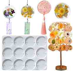 Белый Силиконовые формы с круглым разъемом diy, формы для литья смолы, для уф-смолы, изготовление ювелирных изделий из эпоксидной смолы, белые, 254x192x10.5 мм, внутренний диаметр: 60.5 мм