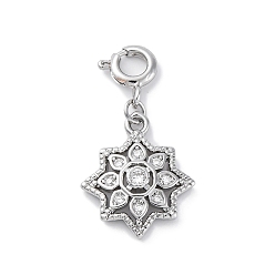 Платинированный Латунные микро проложить кубического циркония подвески, без кадмия, без никеля и без свинца, , Реальная платина, 26 мм